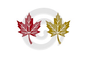Maple leaf icon set